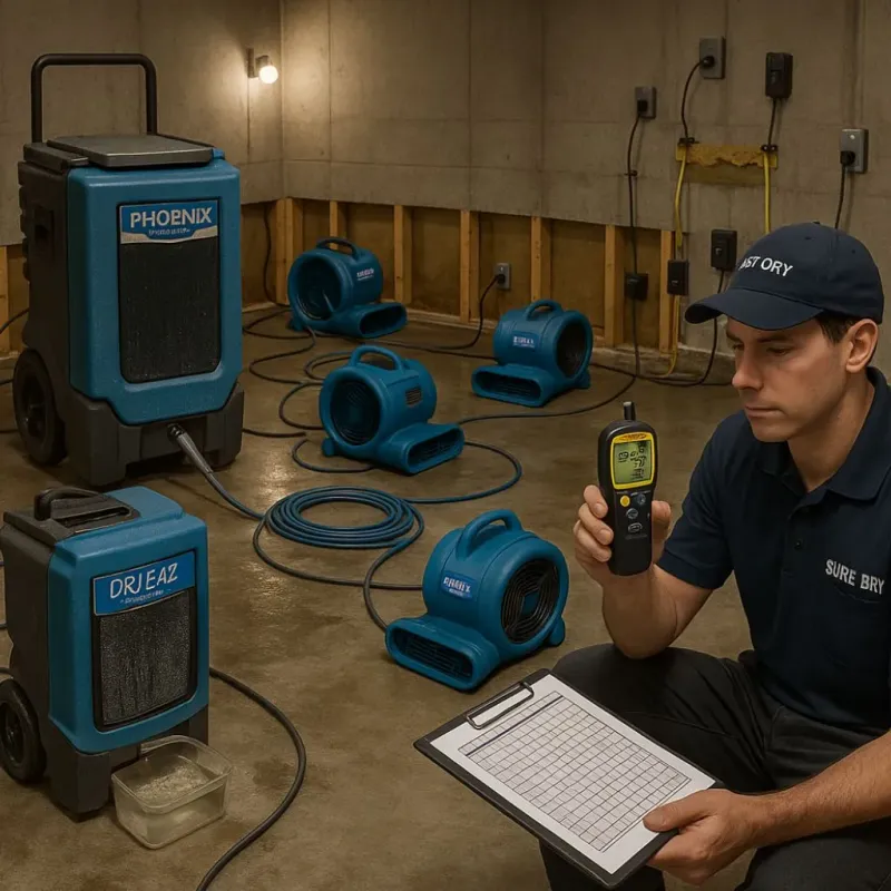 Structural Drying and Dehumidification process in Chariton, IA